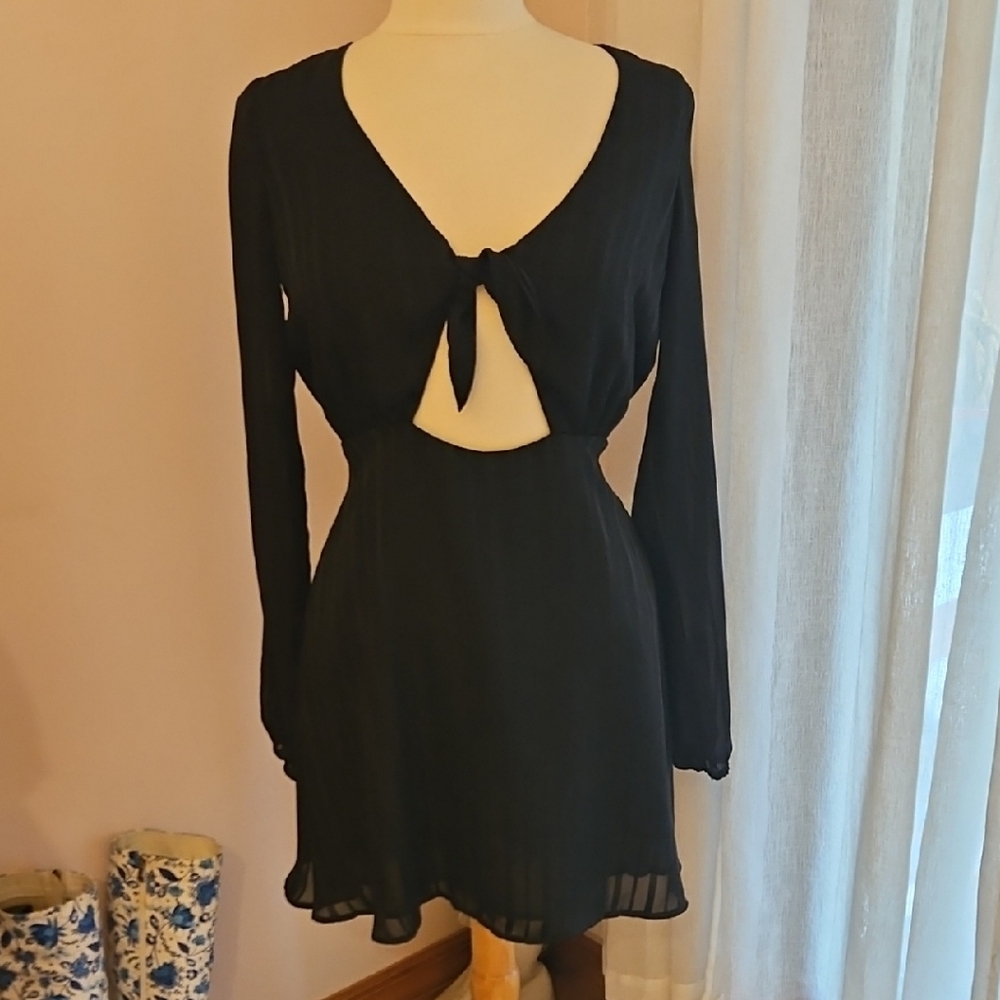 LBD Black Long Sleeve Dress Sheer